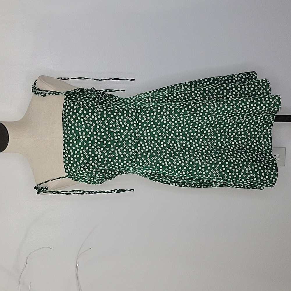 Shein Green Floral Sun Dress SZ M